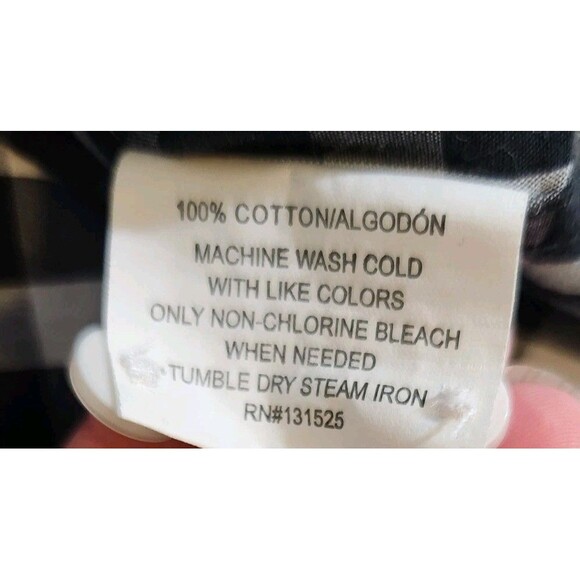 Luke & Dutch Men's Medium Black & White Checked Plaid Log Sleeve Button-up - Picture 8 of 11